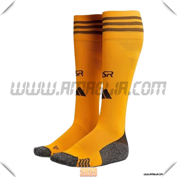 Seconda Calzini Calcio AS Roma 2025 2026 GIALLO