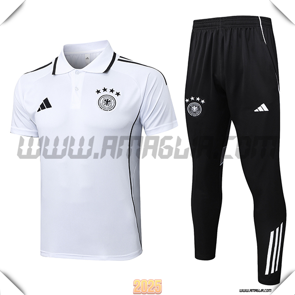 Kit Maglia Polo Germania Bianco/Nero 2025 2026