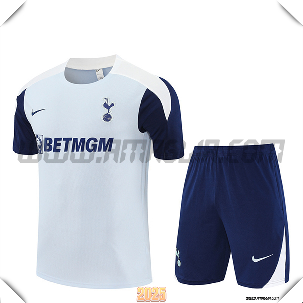 Kit Maglia Allenamento Tottenham Hotspur Grigio/Blu/Bianco 2025 2026
