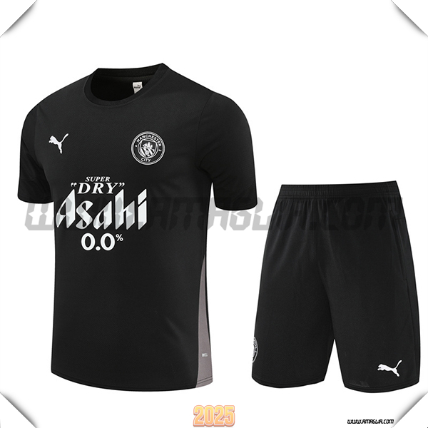Kit Maglia Allenamento Manchester City Nero 2025 2026