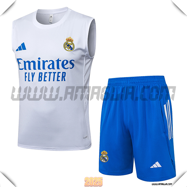 Kit Canotta Allenamento Real Madrid Bianco/Blu 2025 2026 -02