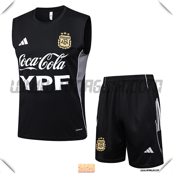 Kit Canotta Allenamento Argentina Nero/Grigio 2025 2026