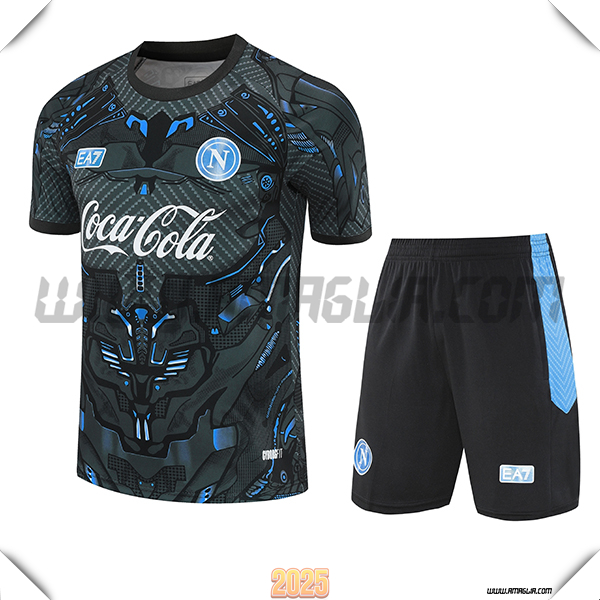 Kit Maglia Allenamento SSC Napoli Nero/Blu 2025 2026