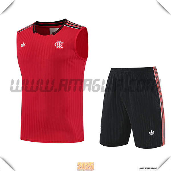 Kit Canotta Allenamento Flamengo Rosso/Nero 2025 2026