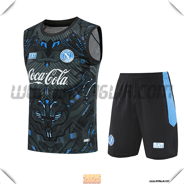 Kit Canotta Allenamento SSC Napoli Nero/Blu 2025 2026
