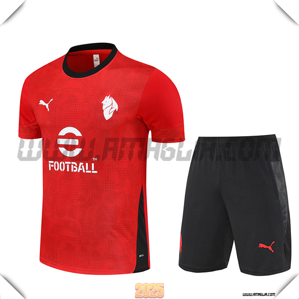 Kit Maglia Allenamento AC Milan Rosso/Nero 2025 2026 -03