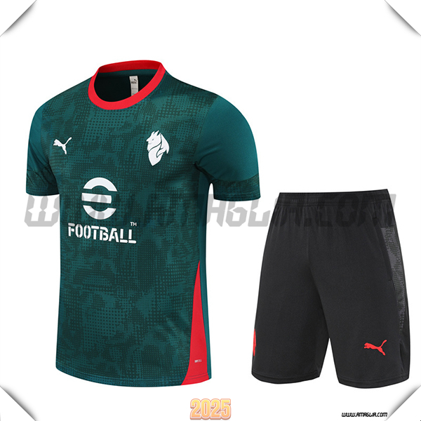 Kit Maglia Allenamento AC Milan Verde/Rosso 2025 2026