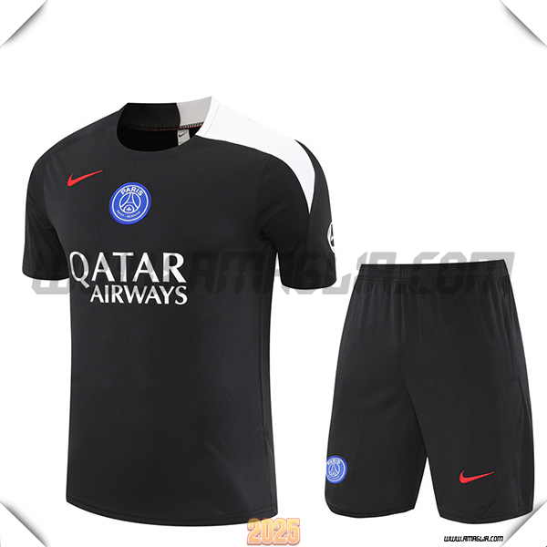Kit Maglia Allenamento PSG Nero/Blu 2025 2026