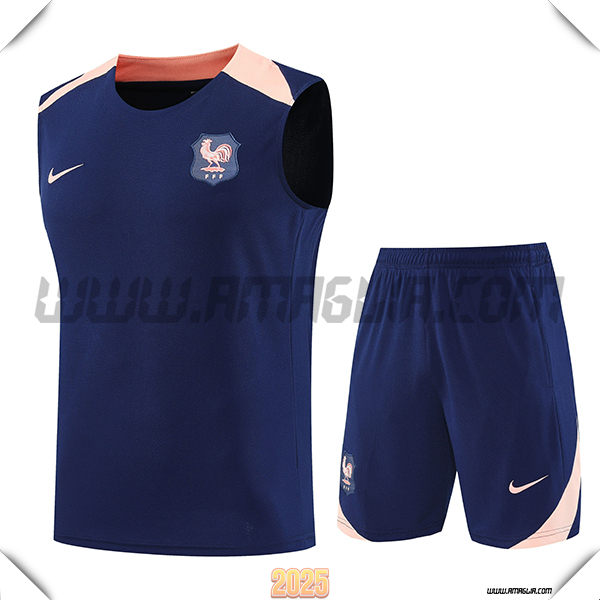 Kit Canotta Allenamento Francia Blu/Rosa 2025 2026