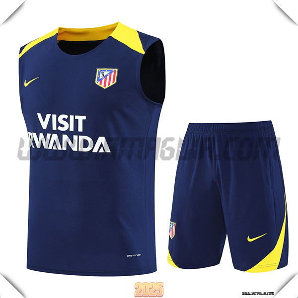 Kit Canotta Allenamento Atletico Madrid Blu/Giallo 2025 2026