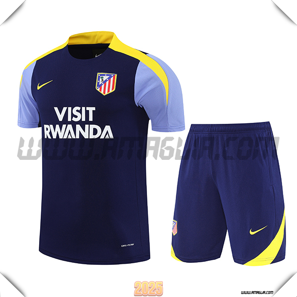 Kit Maglia Allenamento Atletico Madrid Blu/viola/Giallo 2025 2026