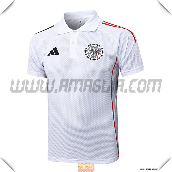 Maglia Polo Ajax Bianco/Rosso/Nero 2025 2026