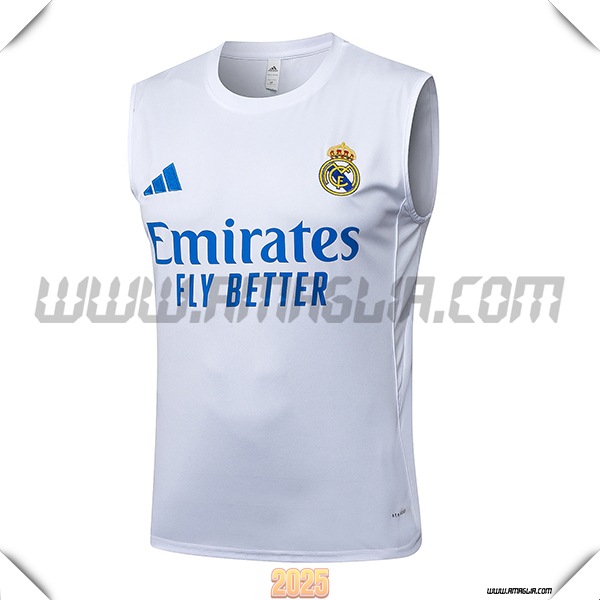 Canotta Allenamento Real Madrid Bianco/Blu 2025 2026 -02