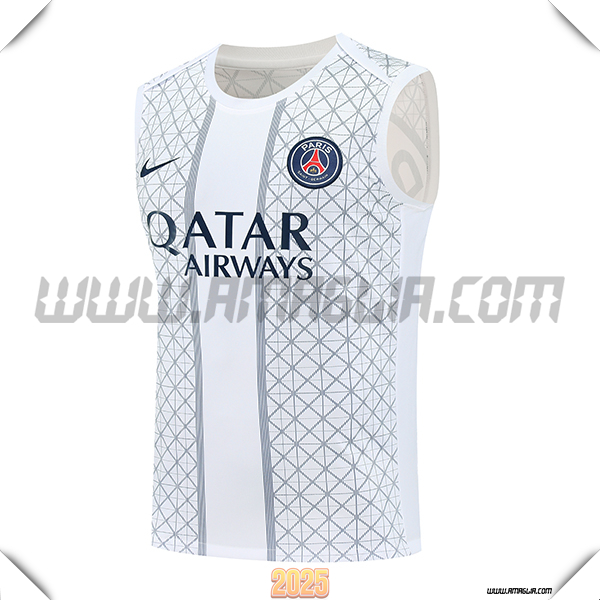 Canotta Allenamento PSG Bianco/Grigio 2025 2026
