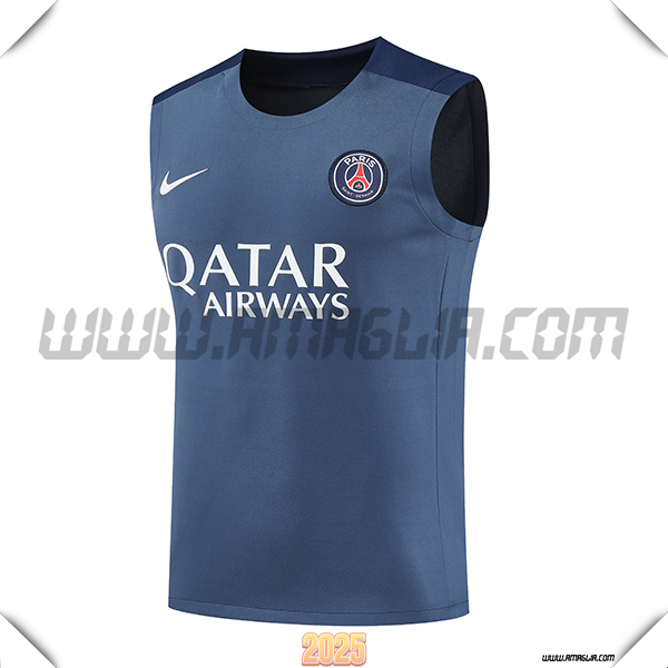 Canotta Allenamento PSG Grigio/Blu 2025 2026