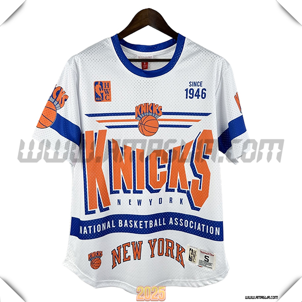 Maglia New York Knicks Retro 2025/26 Bianco/Arancia/Blu