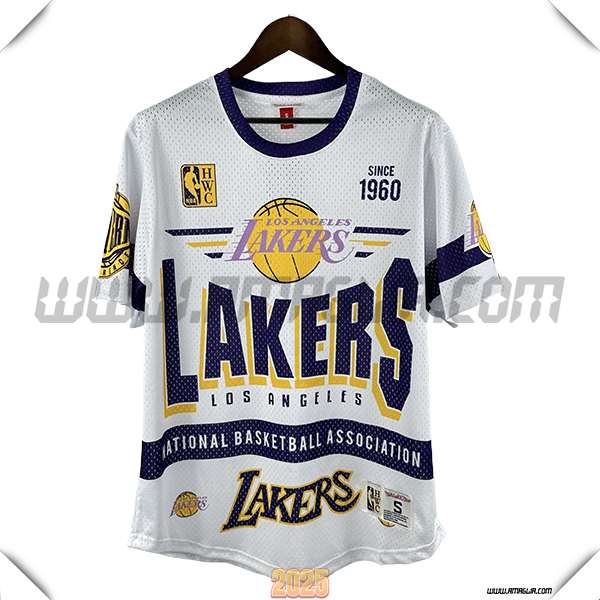 Maglia Los Angeles Lakers Retro 2025/26 Bianco/viola/Giallo