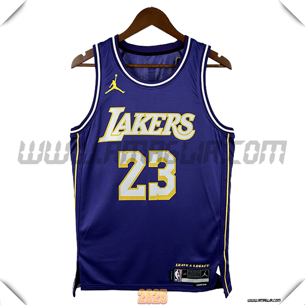 Maglia Los Angeles Lakers (JAMES #23) 2025/26 Bianco/viola/Giallo