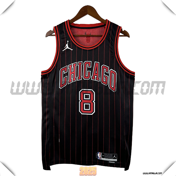 Maglia Chicago Bulls (LAVINE #8) 2025/26 Nero/Rosso