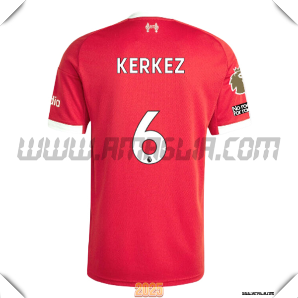 Prima Maglia Calcio FC Liverpool KERKEZ #6 2025 2026 Rosso