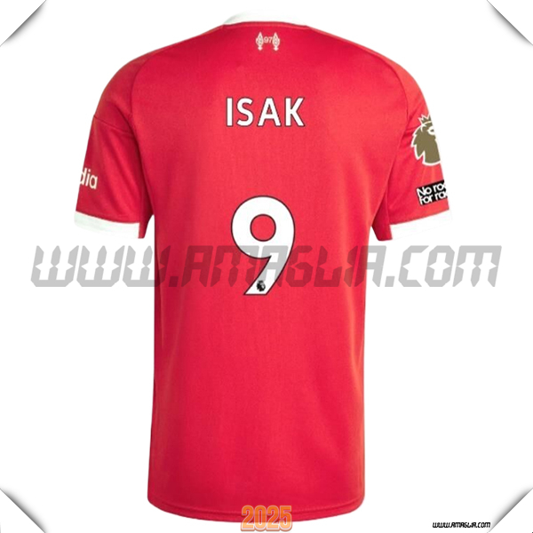 Prima Maglia Calcio FC Liverpool ISAK #9 2025 2026 Rosso