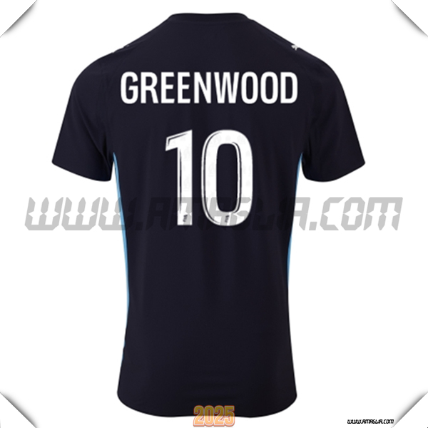 Seconda Maglia Calcio Marsiglia OM GREENWOOD #10 2025 2026 Nero