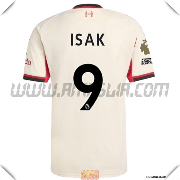 Seconda Maglia Calcio FC Liverpool ISAK #9 2025 2026 Bianco