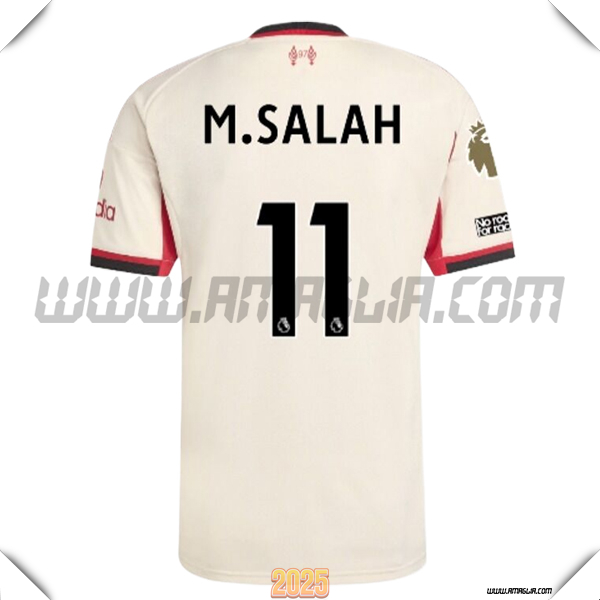 Seconda Maglia Calcio FC Liverpool M.SALAH #11 2025 2026 Bianco