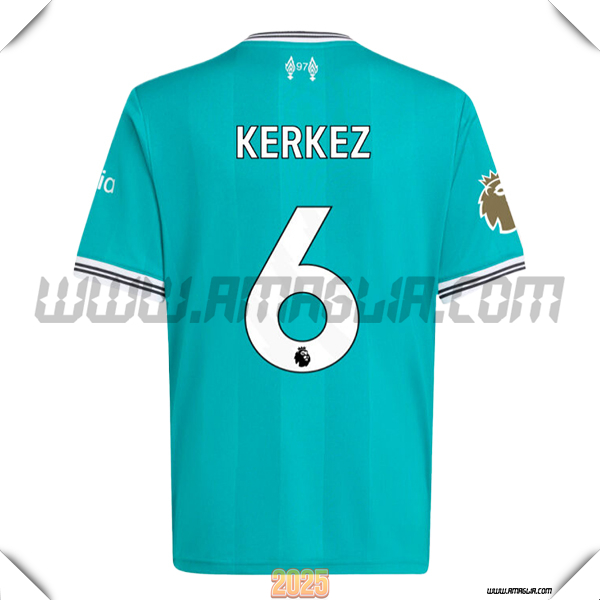 Terzo Maglia Calcio FC Liverpool KERKEZ #6 2025 2026 Verde