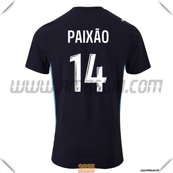 Seconda Maglia Calcio Marsiglia OM PAIXÃO #14 2025 2026 Nero