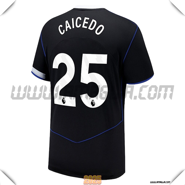 Terzo Maglia Calcio FC Chelsea CAICEDO #25 2025 2026 Nero