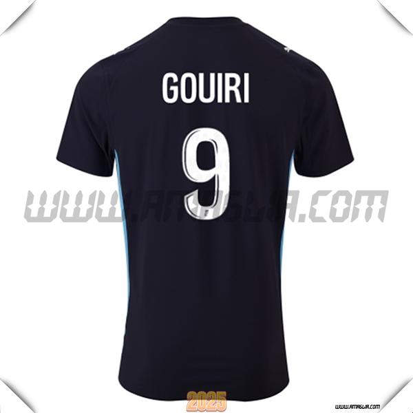 Seconda Maglia Calcio Marsiglia OM GOUIRI #9 2025 2026 Nero