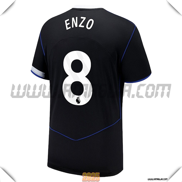 Terzo Maglia Calcio FC Chelsea ENZO #8 2025 2026 Nero