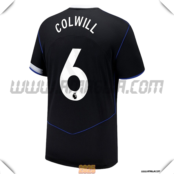 Terzo Maglia Calcio FC Chelsea COLWILL #6 2025 2026 Nero