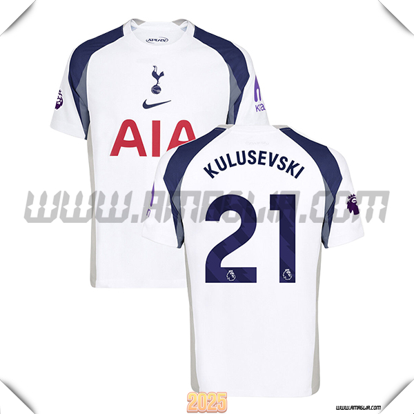 Prima Maglia Calcio Tottenham Hotspur KULUSEVSKI #21 2025 2026 Bianco