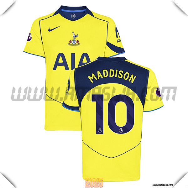 Terzo Maglia Calcio Tottenham Hotspur MADDISON #10 2025 2026 GIALLO