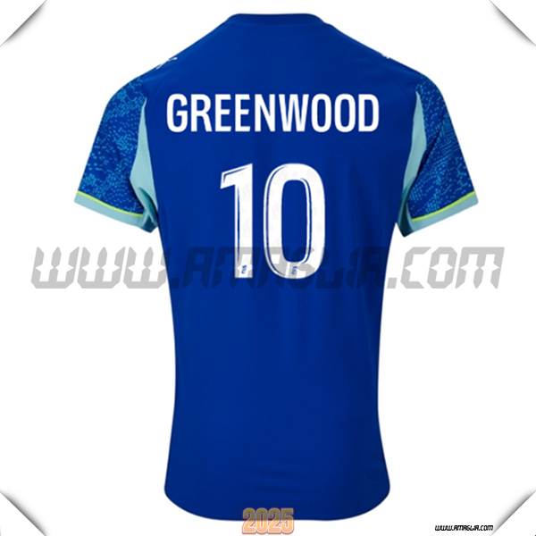 Terzo Maglia Calcio Marsiglia OM GREENWOOD #10 2025 2026 Blu