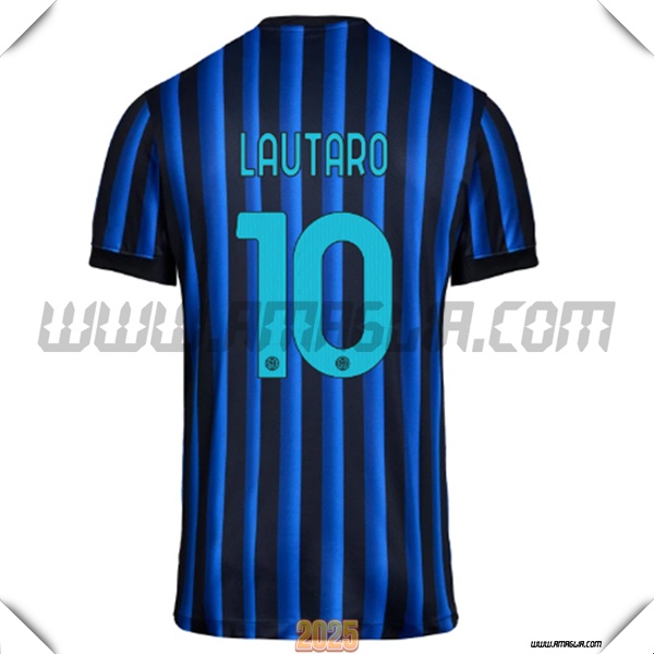 Prima Maglia Calcio Inter Milan LAUTARO #10 2025 2026 Blu/Nero