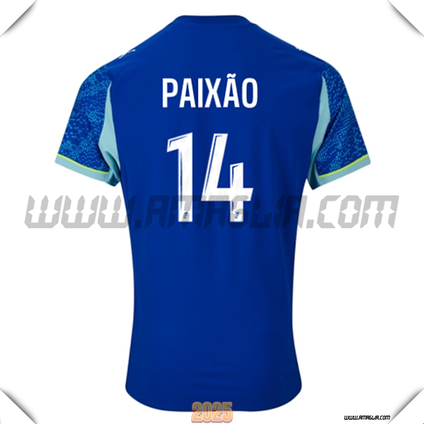 Terzo Maglia Calcio Marsiglia OM PAIXÃO #14 2025 2026 Blu