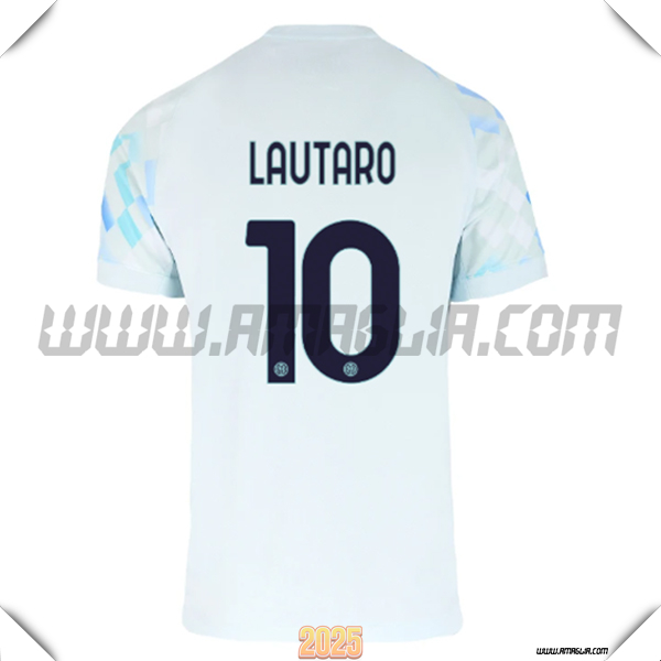 Seconda Maglia Calcio Inter Milan LAUTARO #10 2025 2026 Blu Chiaro