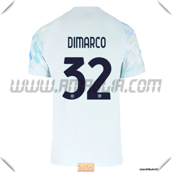 Seconda Maglia Calcio Inter Milan DIMARCO #32 2025 2026 Blu Chiaro