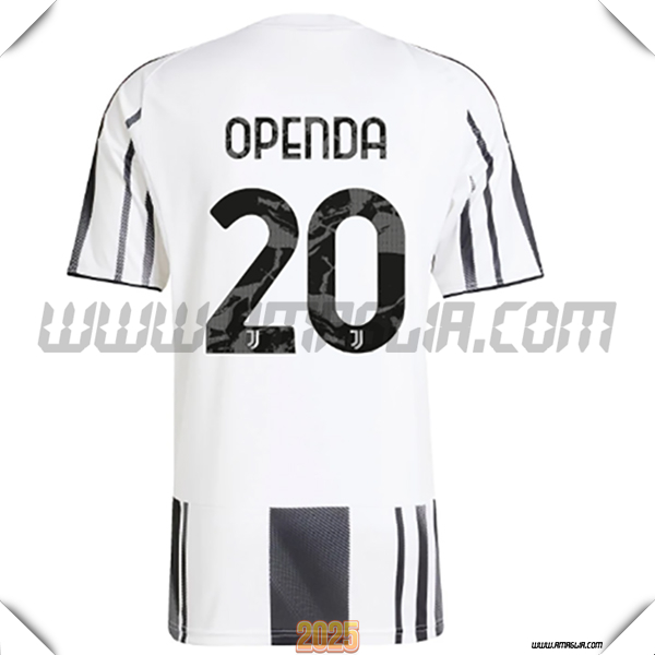 Prima Maglia Calcio Juventus OPENDA #20 2025 2026 Bianco/Nero