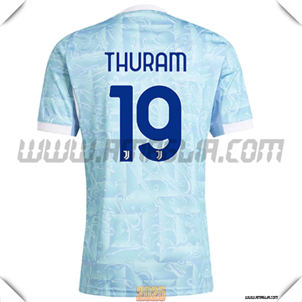 Seconda Maglia Calcio Juventus THURAM #19 2025 2026 Blu