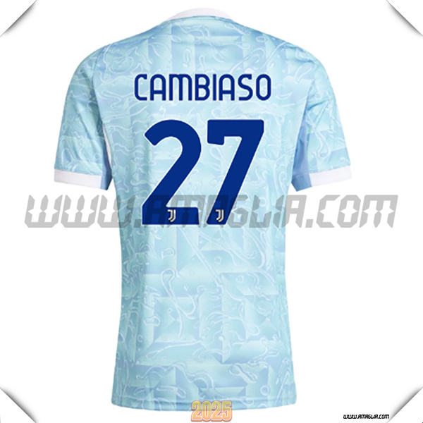 Seconda Maglia Calcio Juventus CAMBIASO #27 2025 2026 Blu