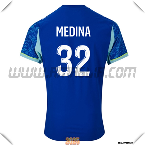 Terzo Maglia Calcio Marsiglia OM MEDINA #32 2025 2026 Blu