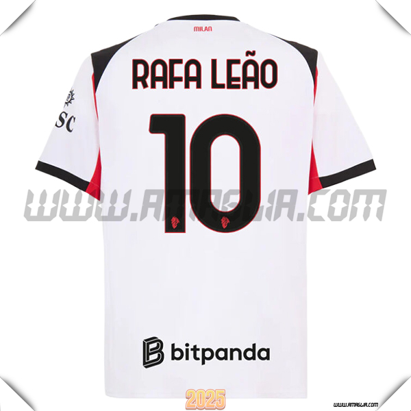 Seconda Maglia Calcio AC Milan RAFAEL LEÃO #10 2025 2026 Bianco