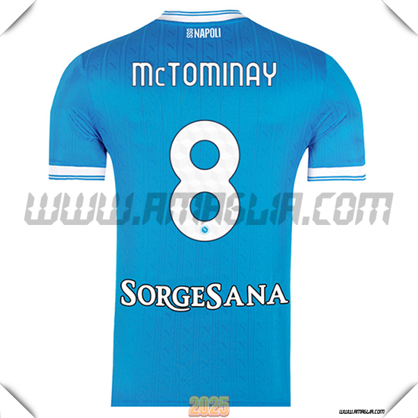 Prima Maglia Calcio SSC Napoli MCTOMINAY #8 2025 2026 Blu