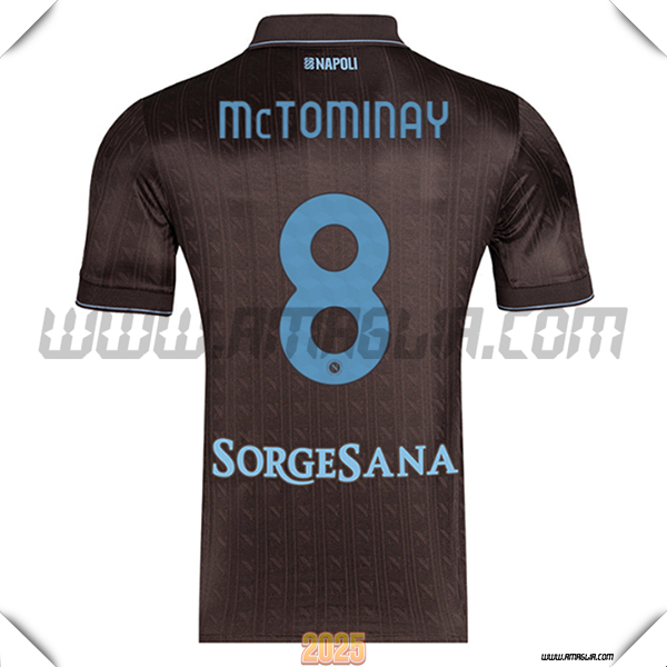 Terzo Maglia Calcio SSC Napoli MCTOMINAY #8 2025 2026 Nero