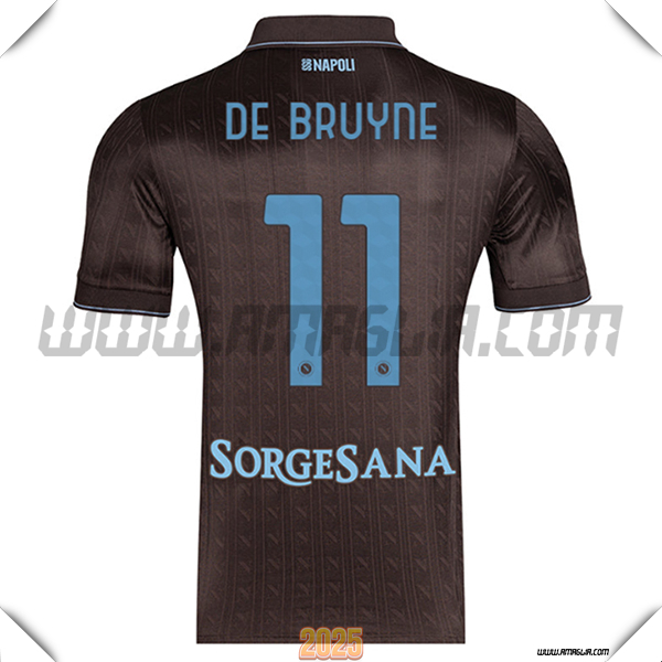 Terzo Maglia Calcio SSC Napoli DE BRUYNE #11 2025 2026 Nero