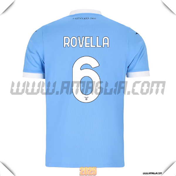 Prima Maglia Calcio SS Lazio ROVELLA #6 2025 2026 Blu Cielo